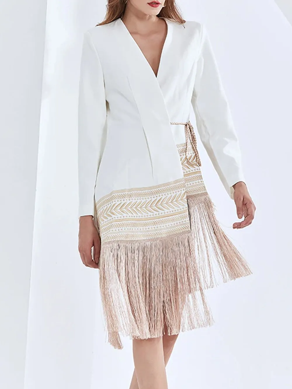 GF Tasseled Blazer-Dress