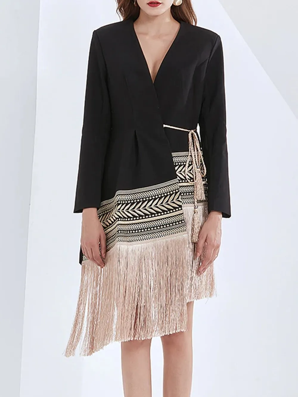 GF Tasseled Blazer-Dress