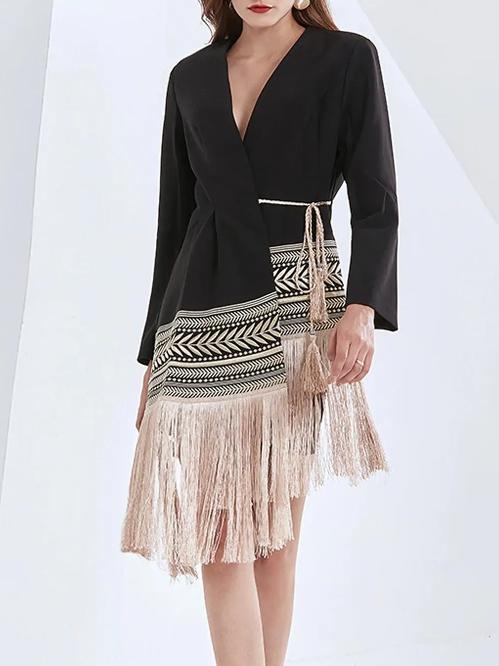 GF Tasseled Blazer-Dress
