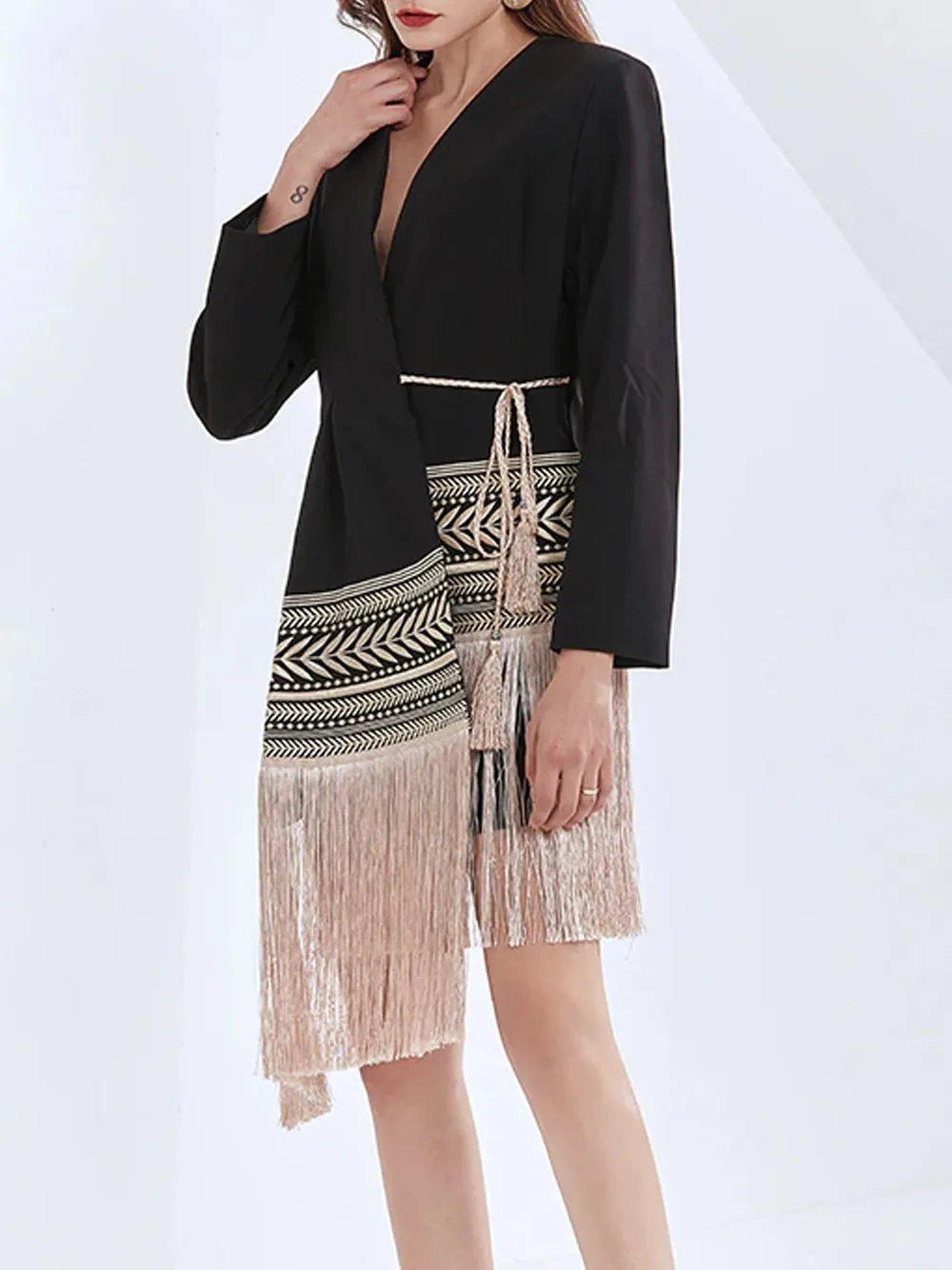 GF Tasseled Blazer-Dress