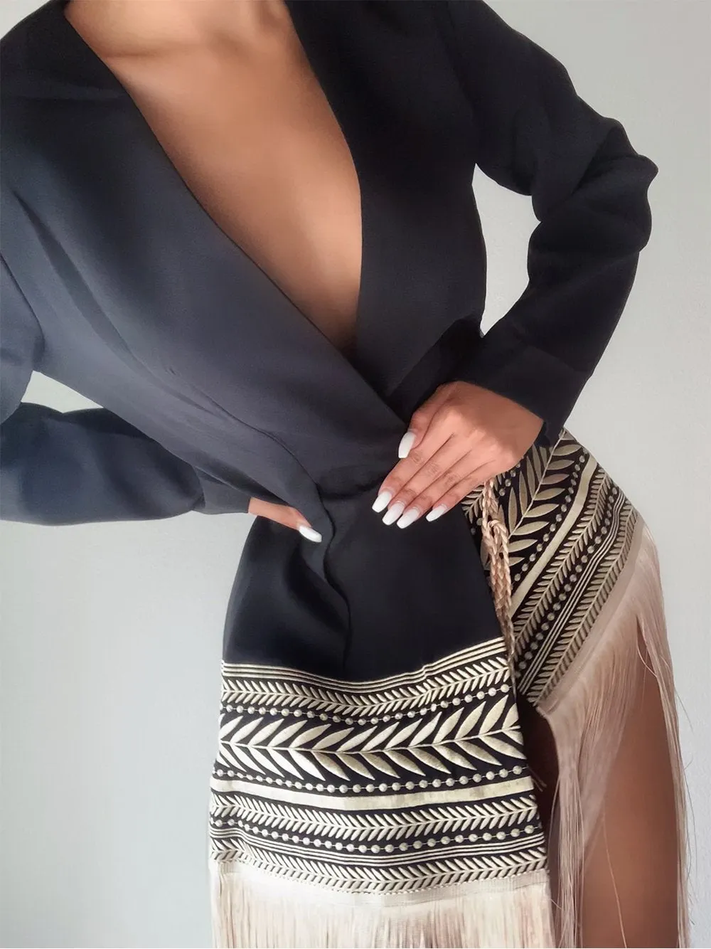 GF Tasseled Blazer-Dress