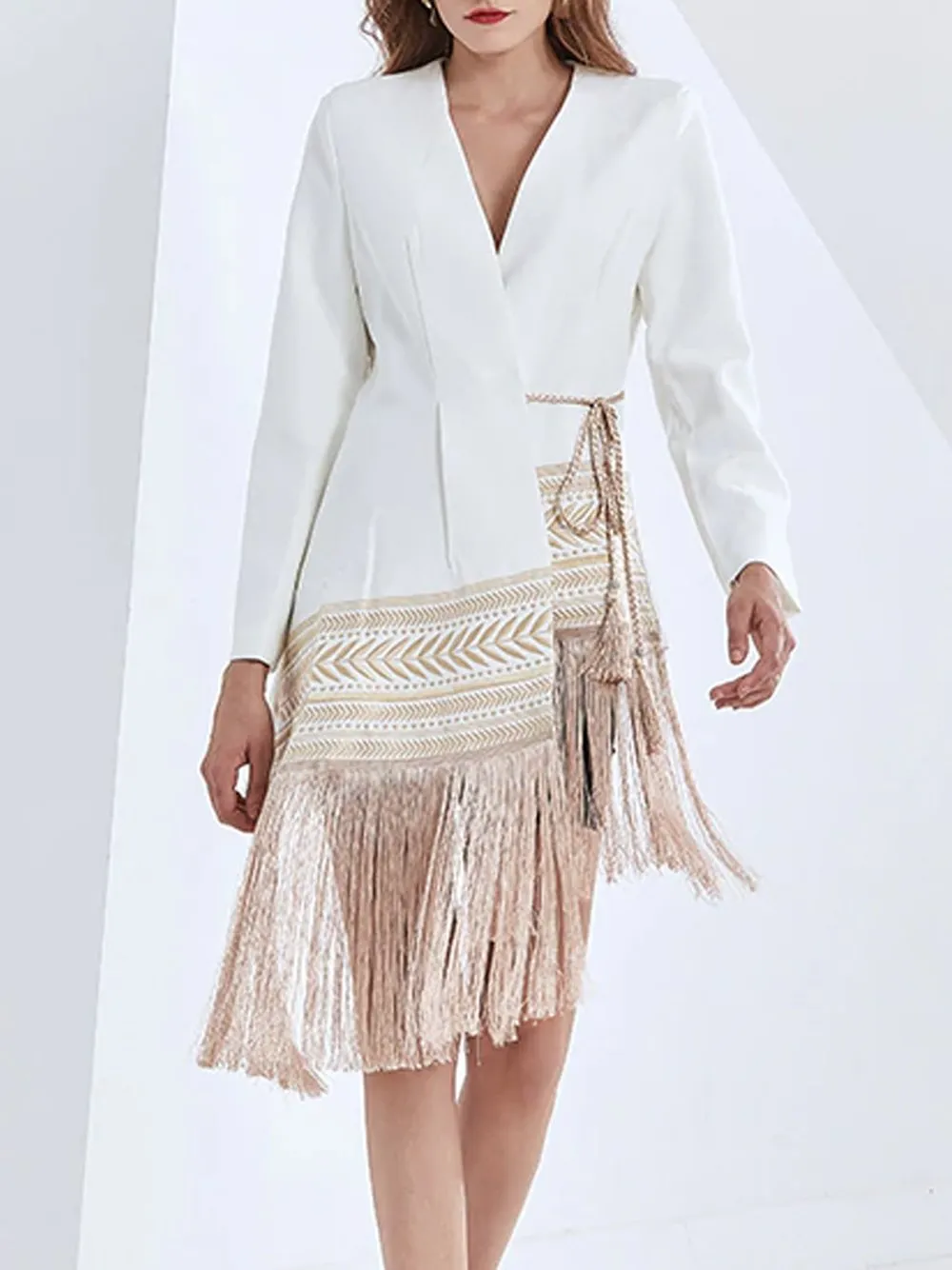 GF Tasseled Blazer-Dress