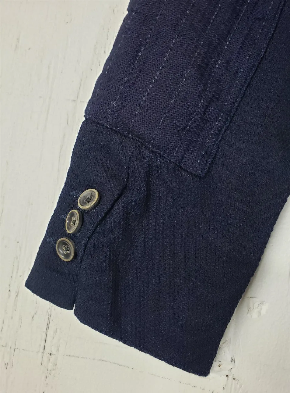 Graph Zero Deep Indigo Sashiko Tailored Jacket