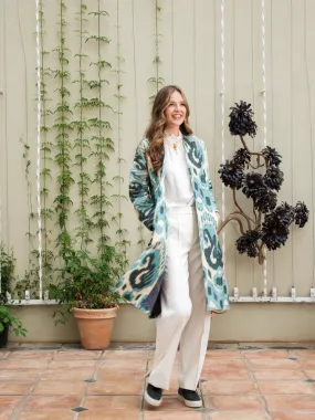 Handwoven Cotton Ikat Chapan - Blues