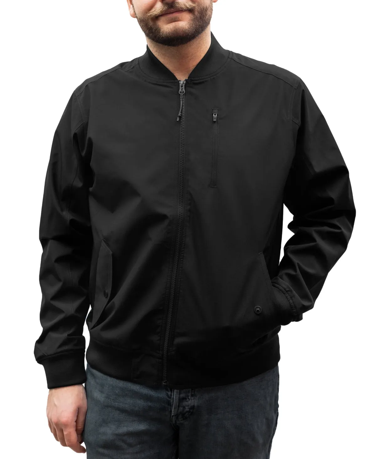 Hawke Co. Mens Bomber Jacket Coat Black Small