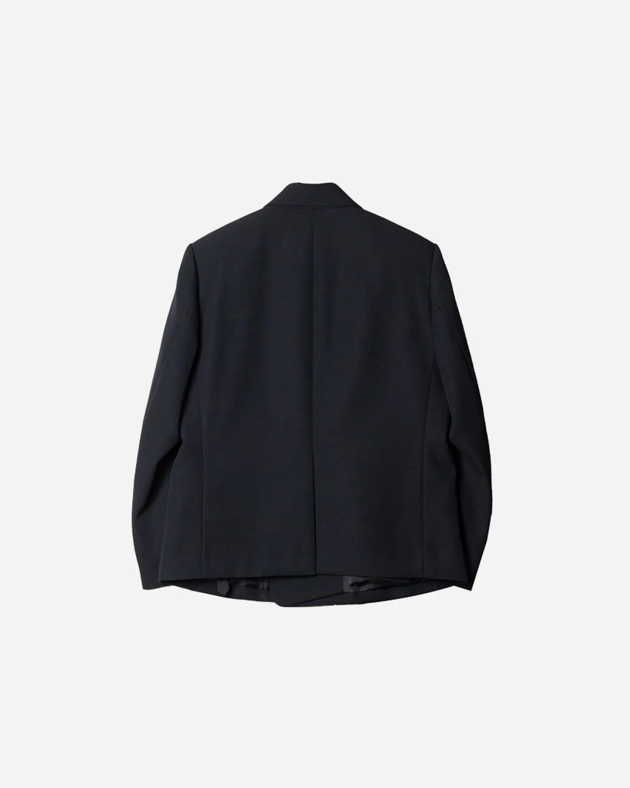 HEAVY WOOL GABARDINE DOUBLE BREASTED JACKET .10【BLACK】