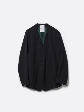 HEAVY WOOL NO COLLAR PRISONER JACKET .12【BLACK】