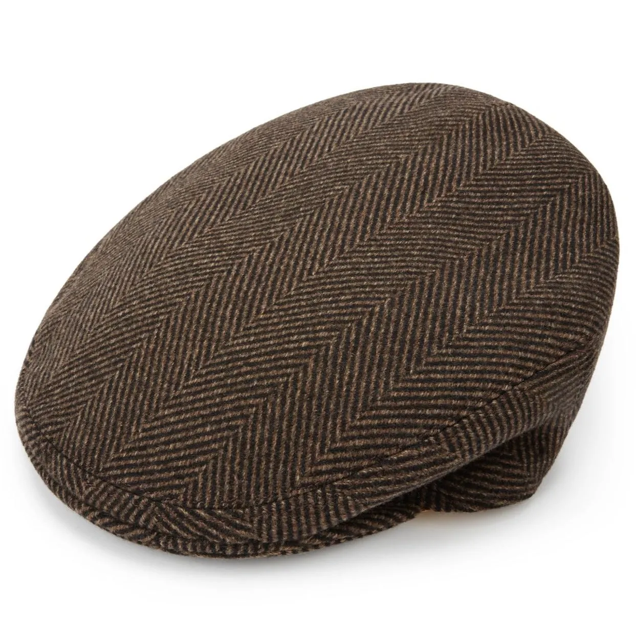Heydon Brown Herringbone Flat Cap