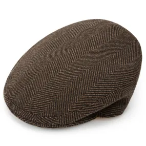 Heydon Brown Herringbone Flat Cap