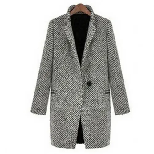 HOT!! Autumn Winter Women Coat Slim Fits Cardigan Warm Thicken Woolen Midi Coat Warm Woolen Coat Women Long Coat Winter