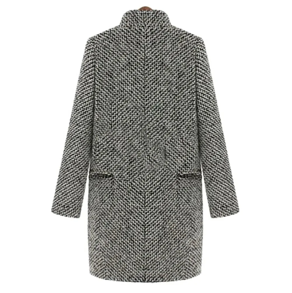 HOT!! Autumn Winter Women Coat Slim Fits Cardigan Warm Thicken Woolen Midi Coat Warm Woolen Coat Women Long Coat Winter