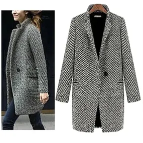 HOT!! Autumn Winter Women Coat Slim Fits Cardigan Warm Thicken Woolen Midi Coat Warm Woolen Coat Women Long Coat Winter