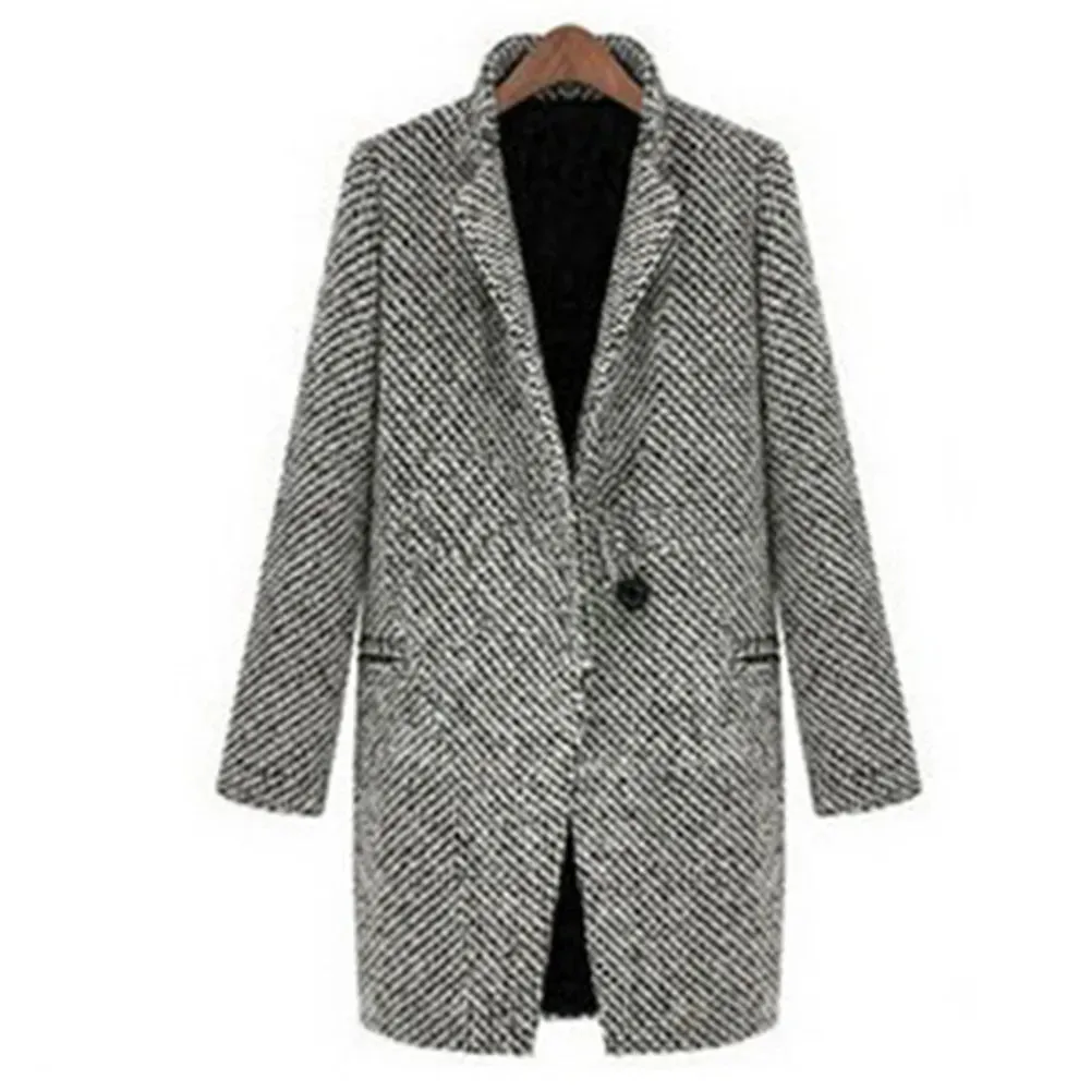 HOT!! Autumn Winter Women Coat Slim Fits Cardigan Warm Thicken Woolen Midi Coat Warm Woolen Coat Women Long Coat Winter