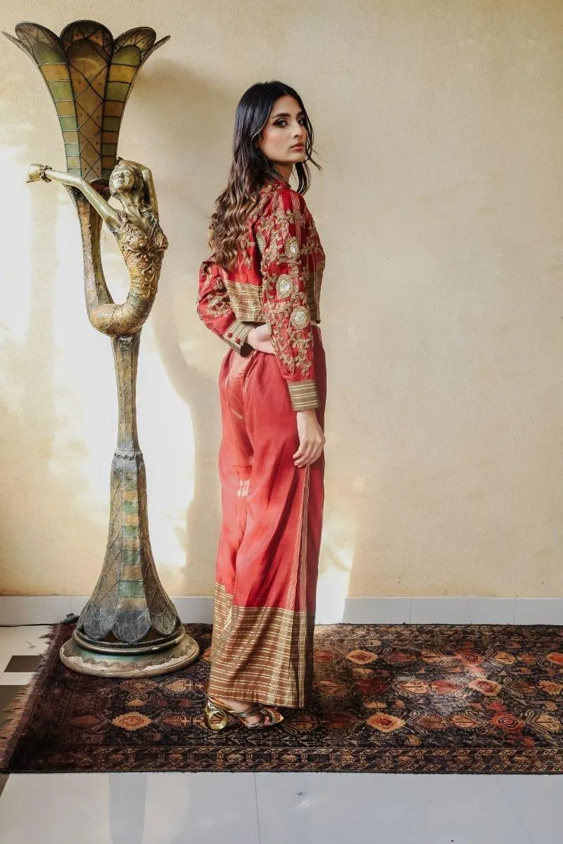 Huma Adnan - Zefrino - Cotton - Maroon - 2 Piece
