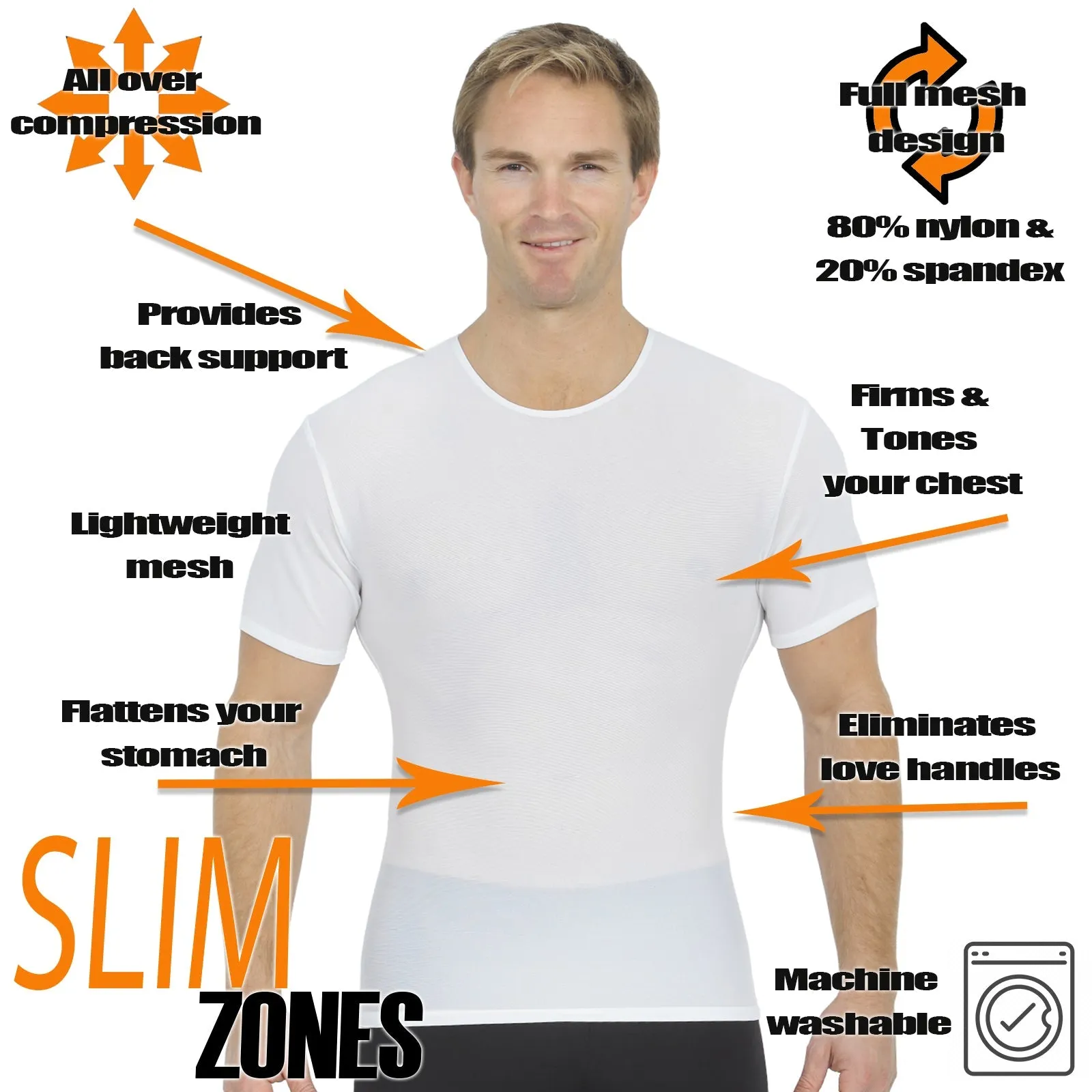 Insta Slim Power Mesh Compression Crew Neck 180TS0001 by InstantFigure - InstaSlim - InstantRecoveryMD