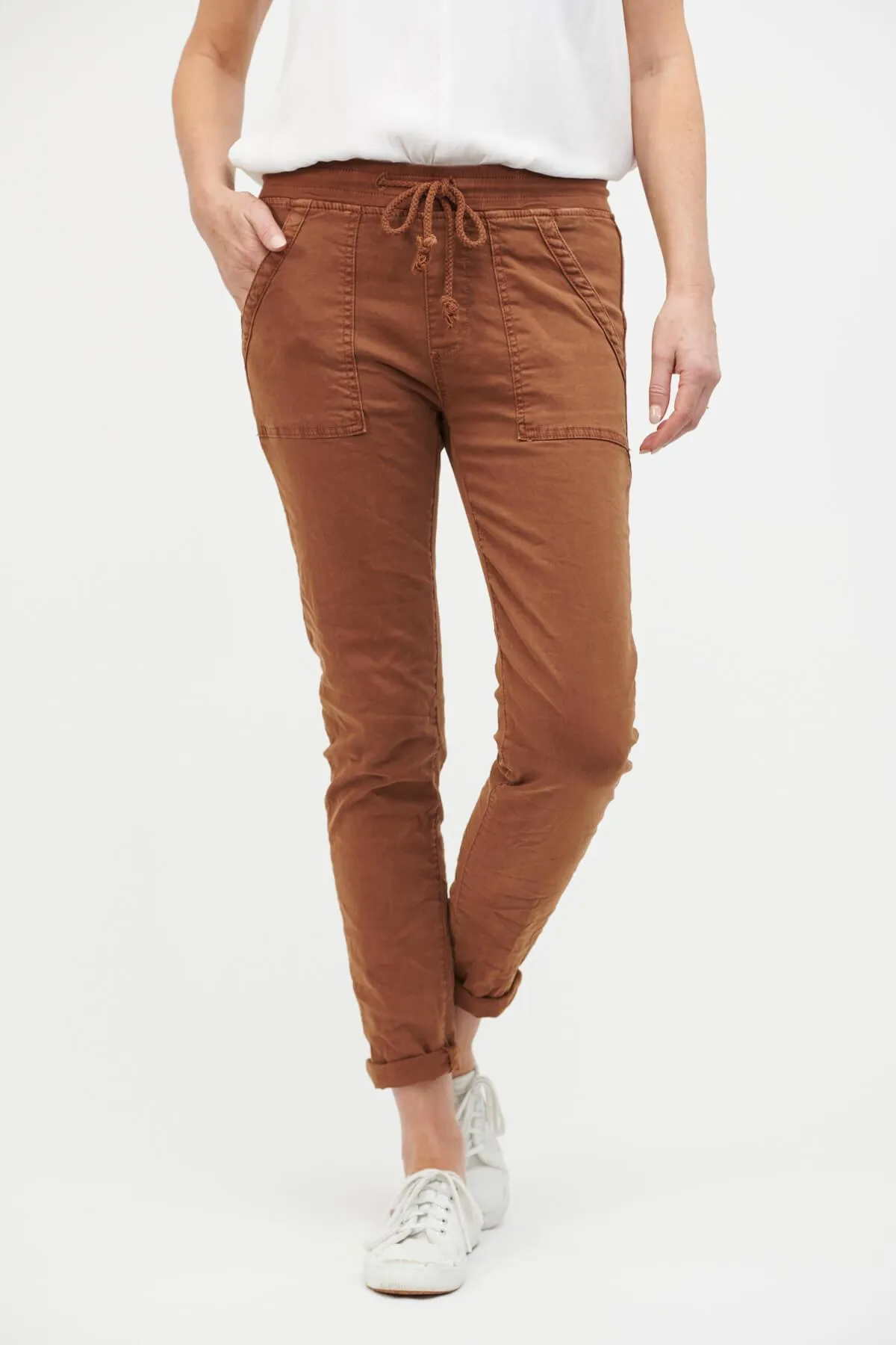 ITALIAN STAR Classic Drill Jogger - Rust