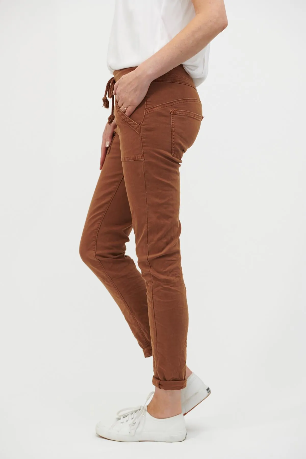 ITALIAN STAR Classic Drill Jogger - Rust