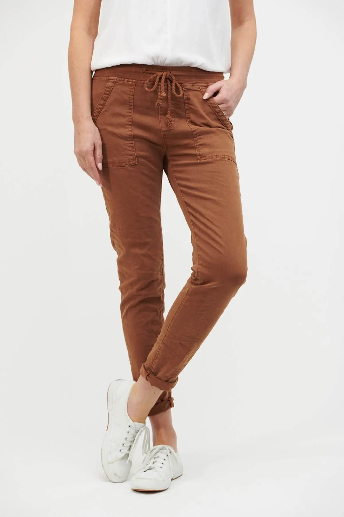 ITALIAN STAR Classic Drill Jogger - Rust