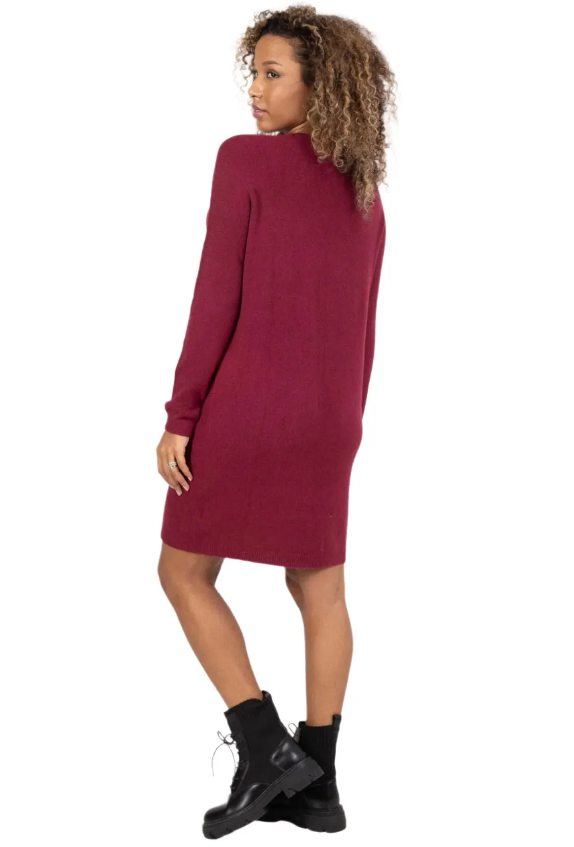 Italian Sweater Dress With Round Neck One Size