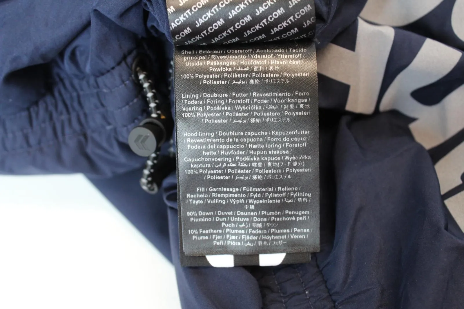 JACK1TMen's Navy Blue MTN Hooded Full Zip Outerwear Quilted Puffer Jacket L