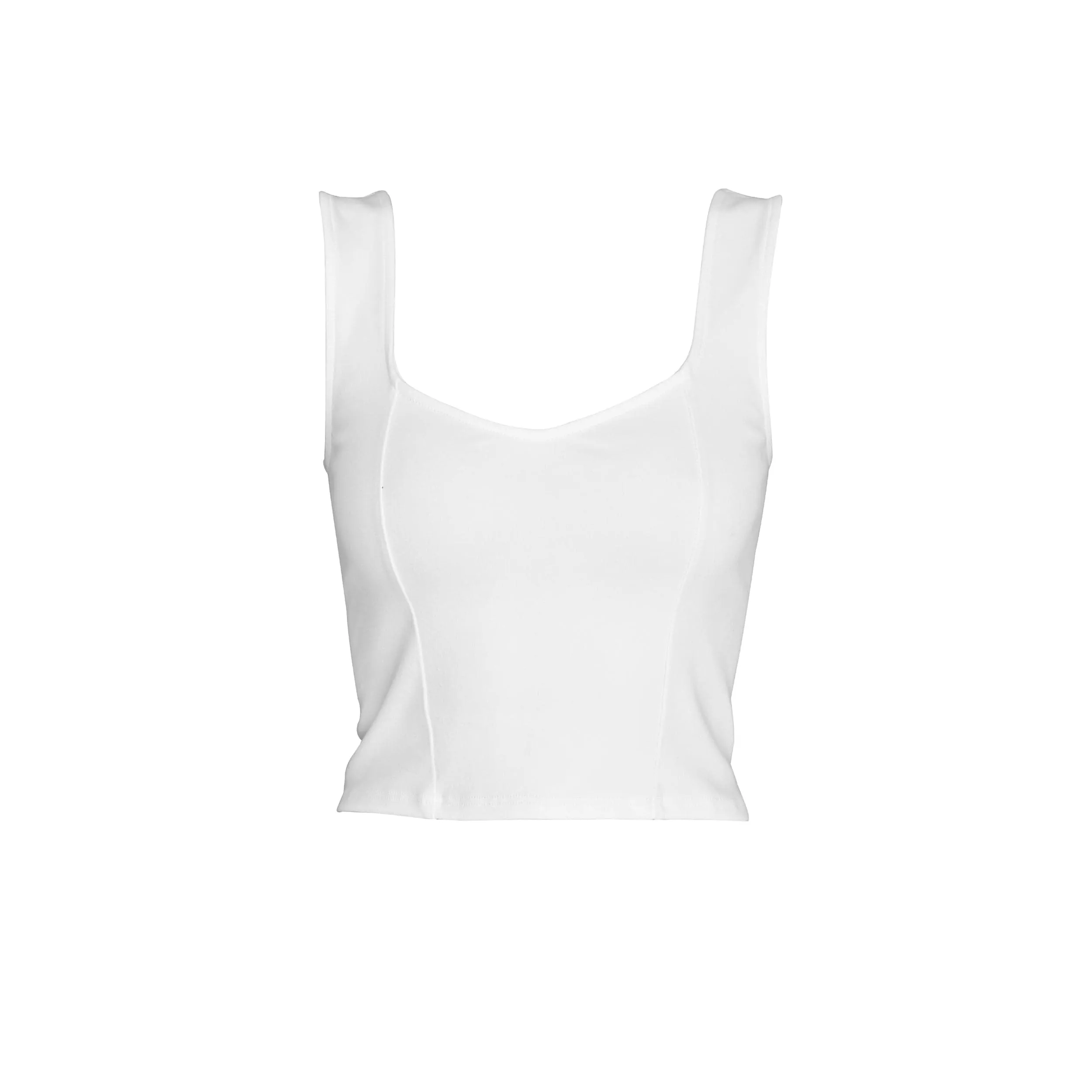 Josie Organic Cotton Sweetheart Tank - White