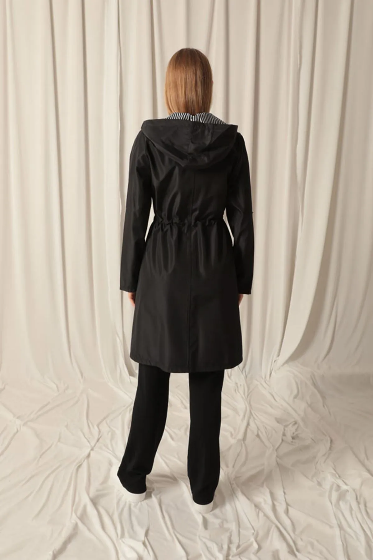KKT Bondig Fabric Waterproof Women's Black Trench Coat - Chorley