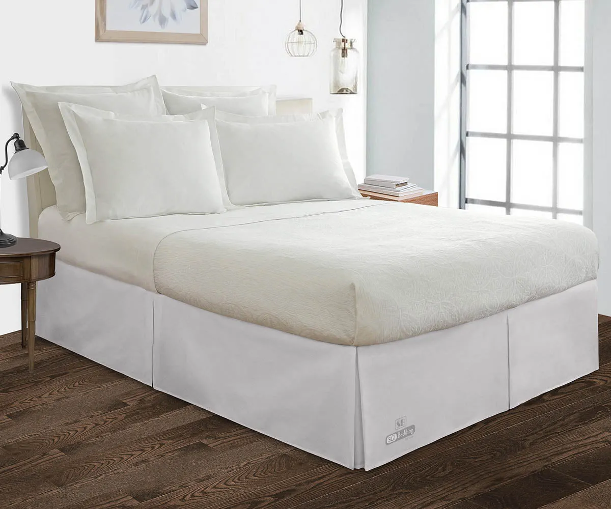 LIGHT GREY PLEATED BED SKIRT