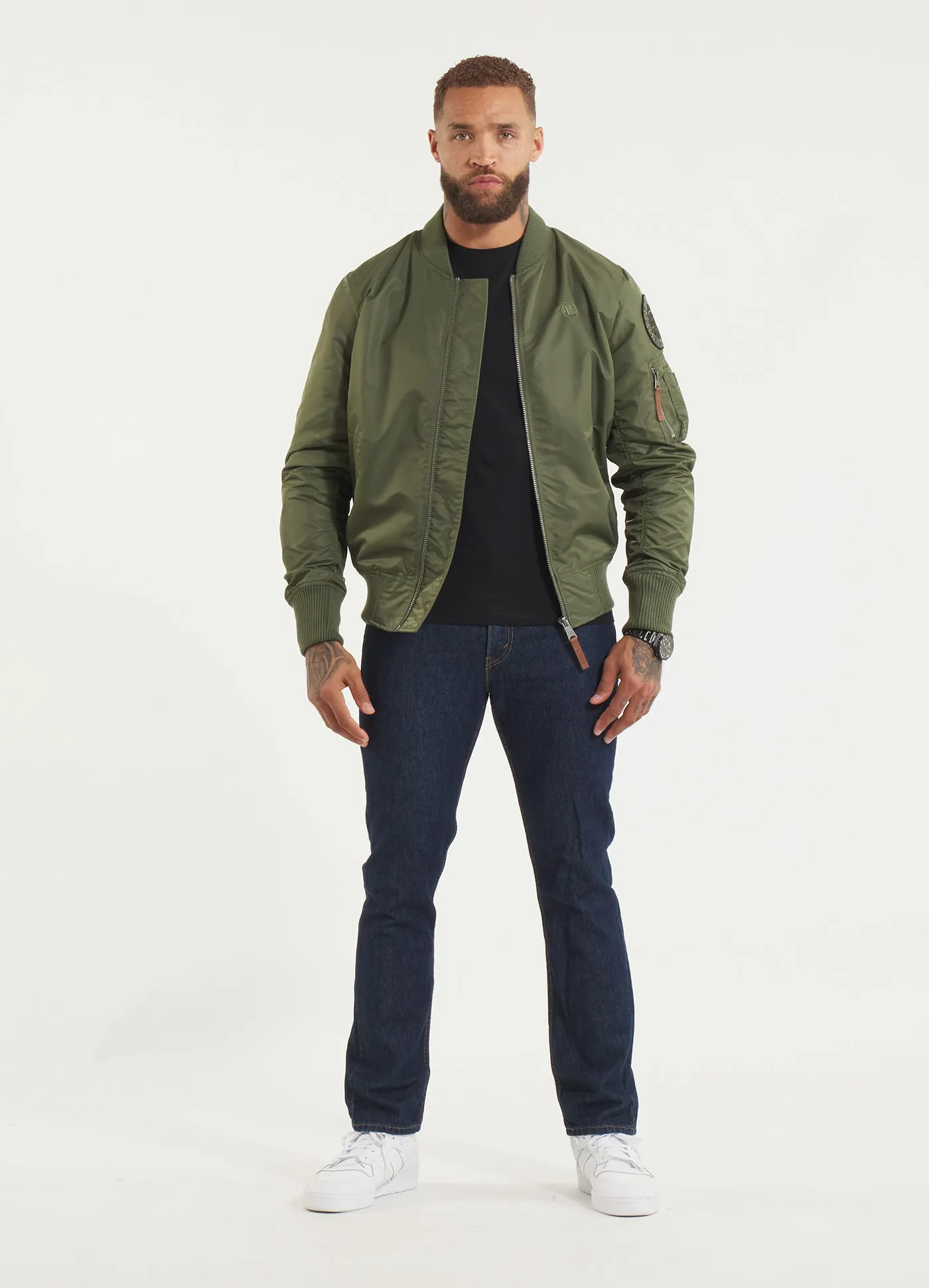 MA-1 Logo Bomber Jacket - Olive