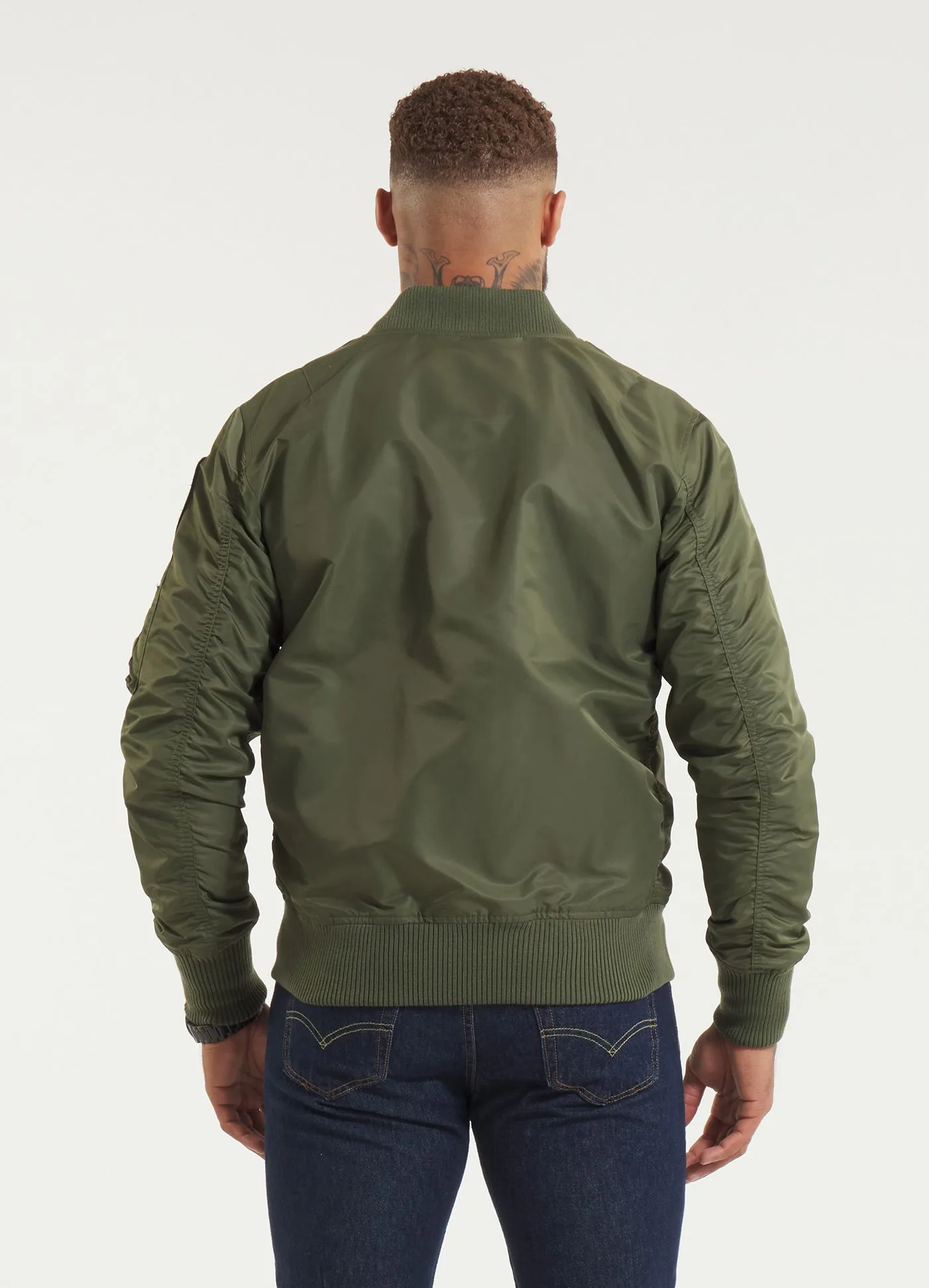 MA-1 Logo Bomber Jacket - Olive