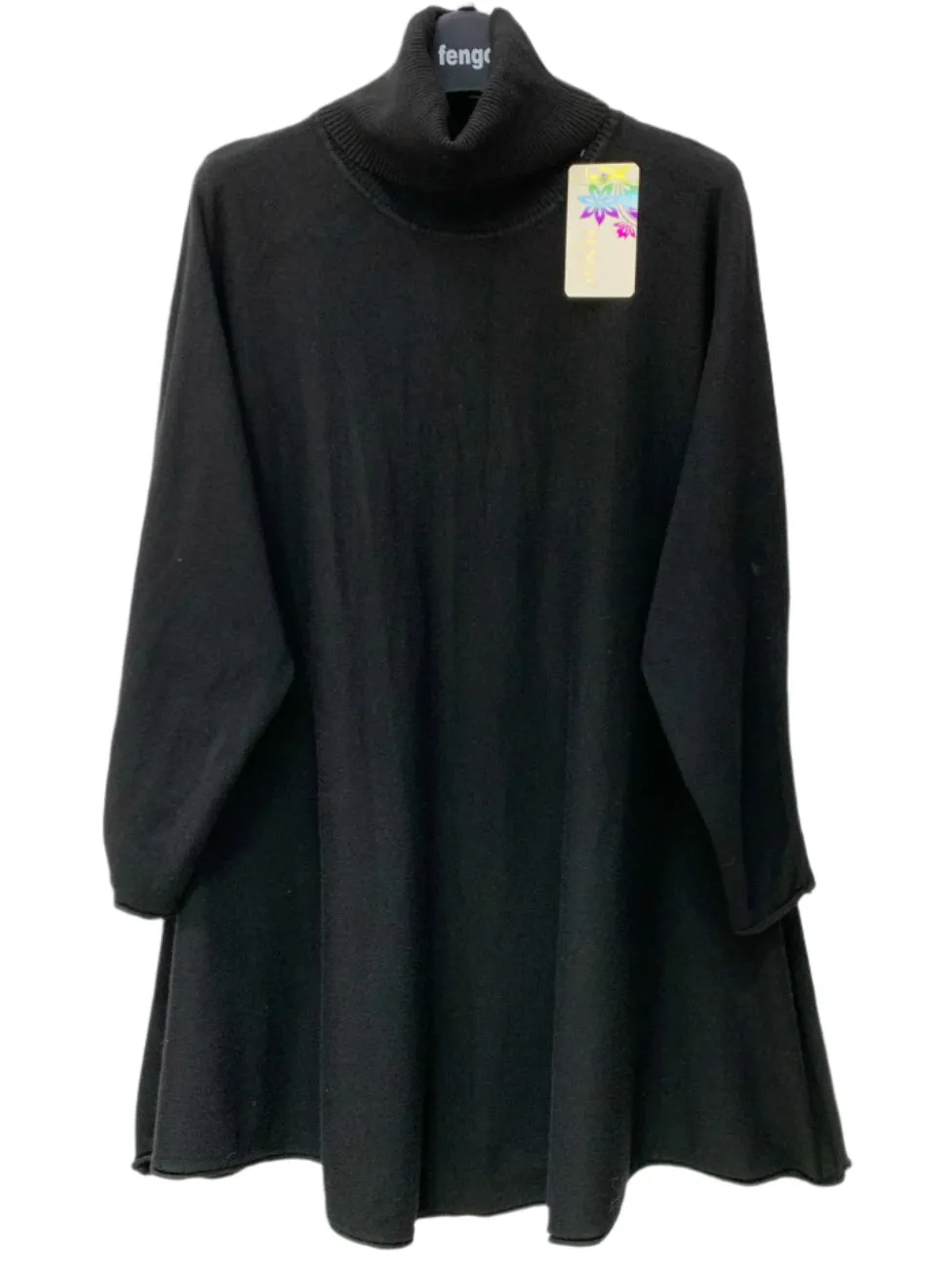 Made In Italy Deep Roll Neck Sweater Dress One Size