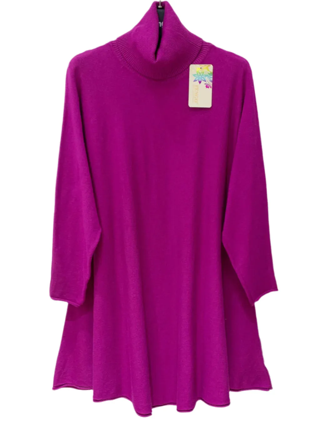 Made In Italy Deep Roll Neck Sweater Dress One Size
