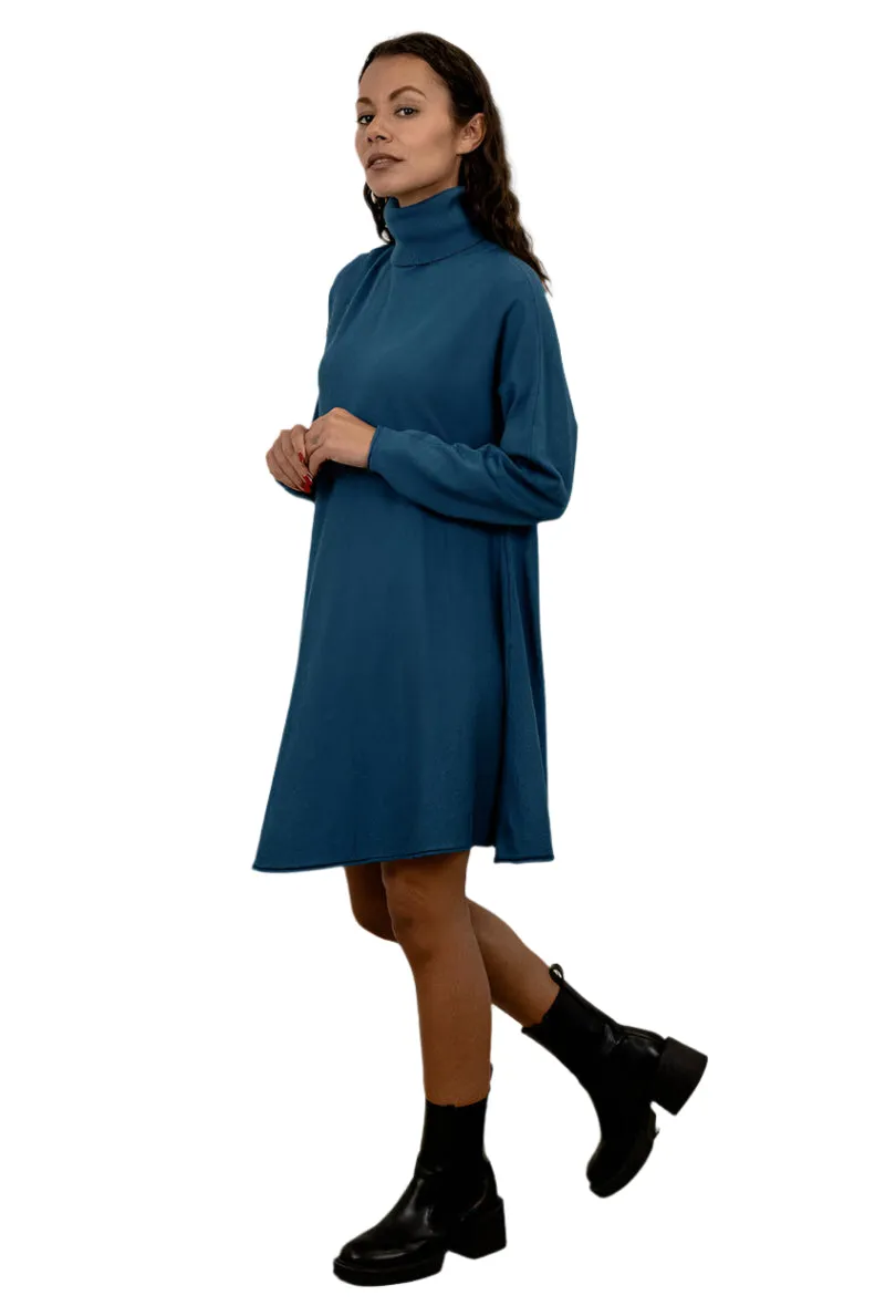 Made In Italy Deep Roll Neck Sweater Dress One Size
