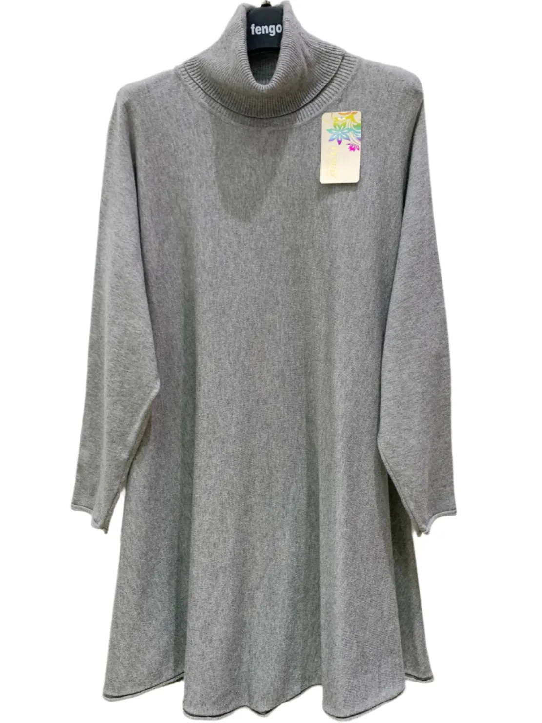 Made In Italy Deep Roll Neck Sweater Dress One Size
