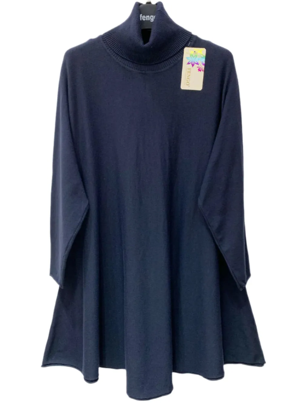 Made In Italy Deep Roll Neck Sweater Dress One Size
