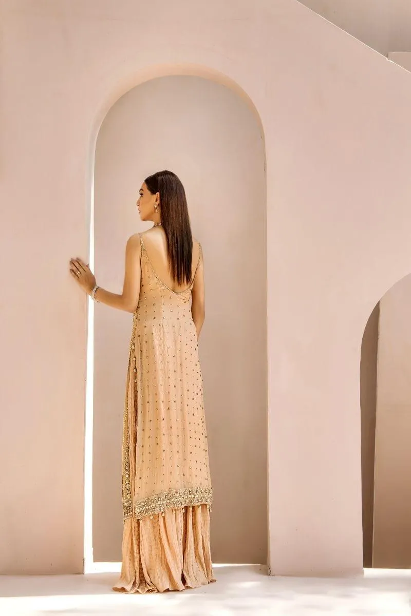 Malook - Chandni - Chiffon - Fawn - 3 Piece