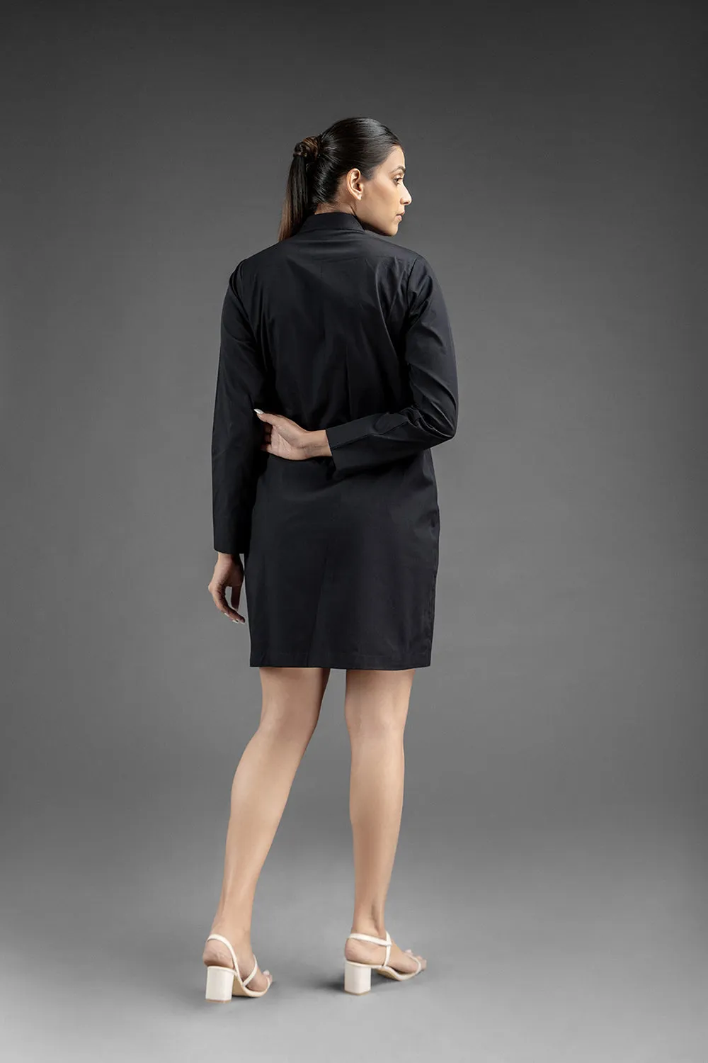 Matted Jacket Dress - Black
