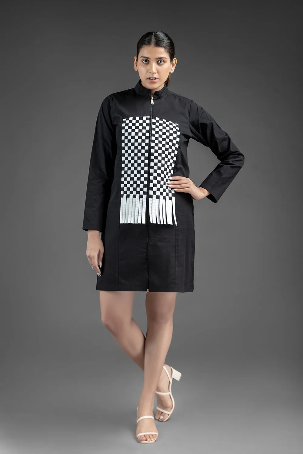 Matted Jacket Dress - Black