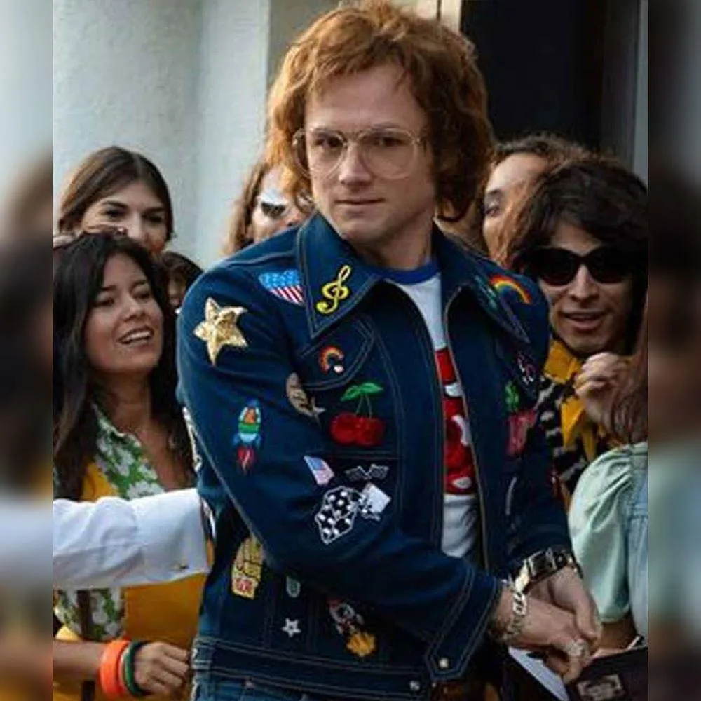 MDJ01 Taron Egerton Rocketman Elton John Fashion Denim Jacket