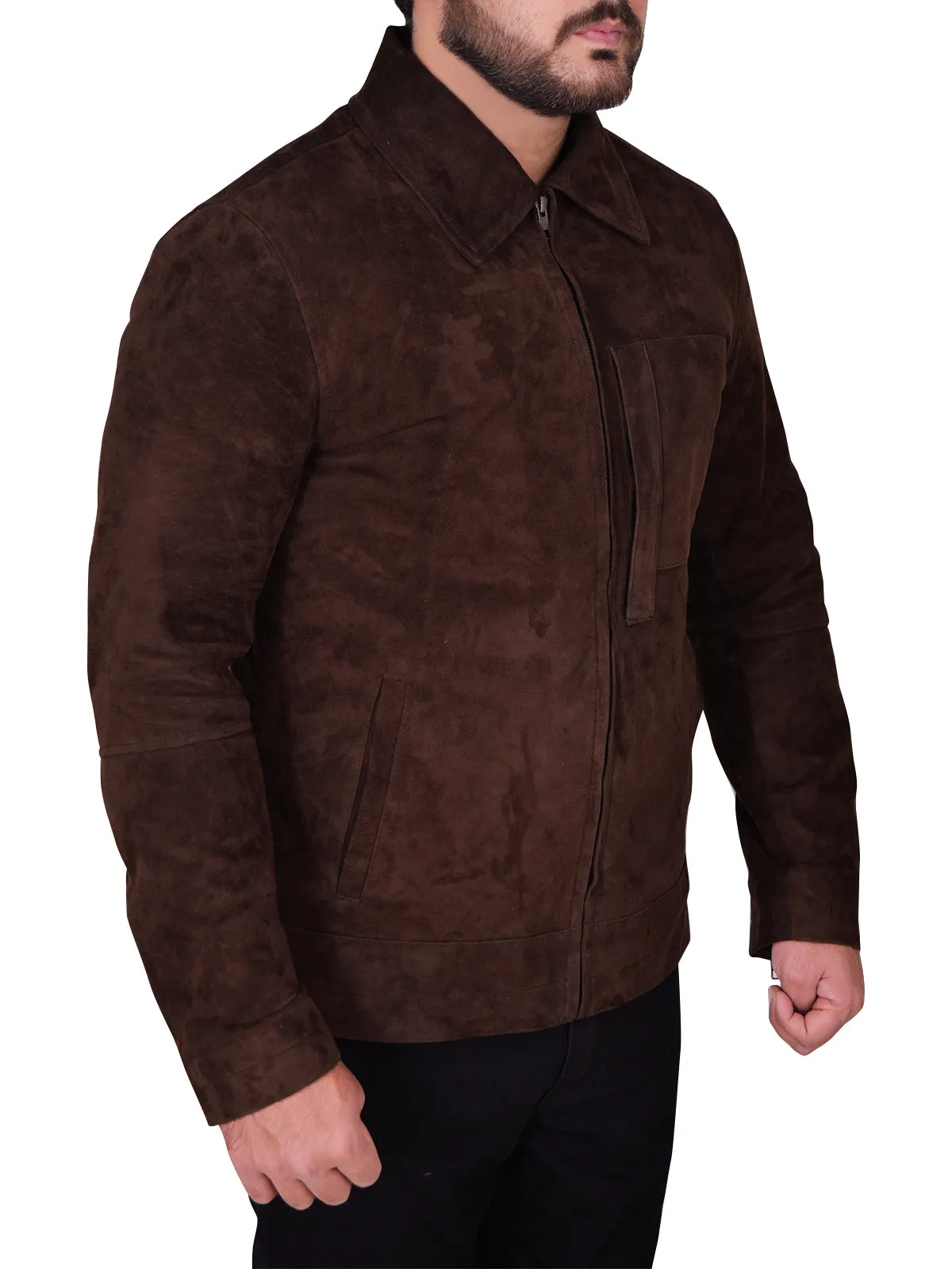 Men's Brown Suede Leather Jacket