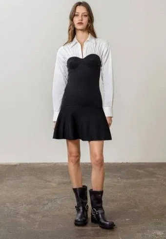 Mixed Media Sweater Dress
