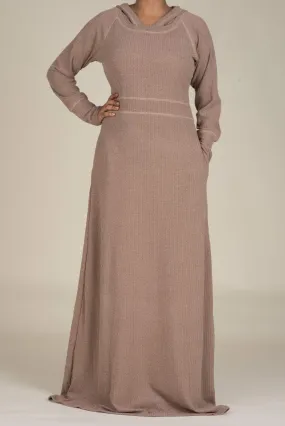 Mocha Sweater Hooded Dress