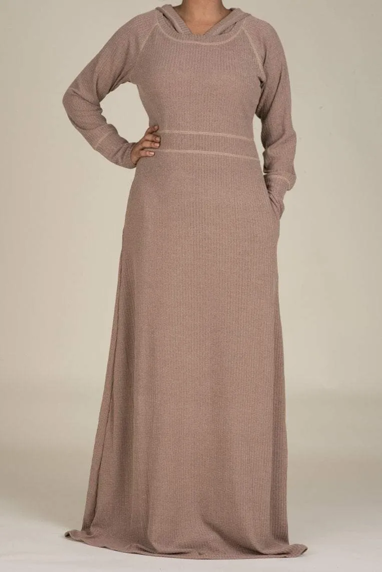 Mocha Sweater Hooded Dress