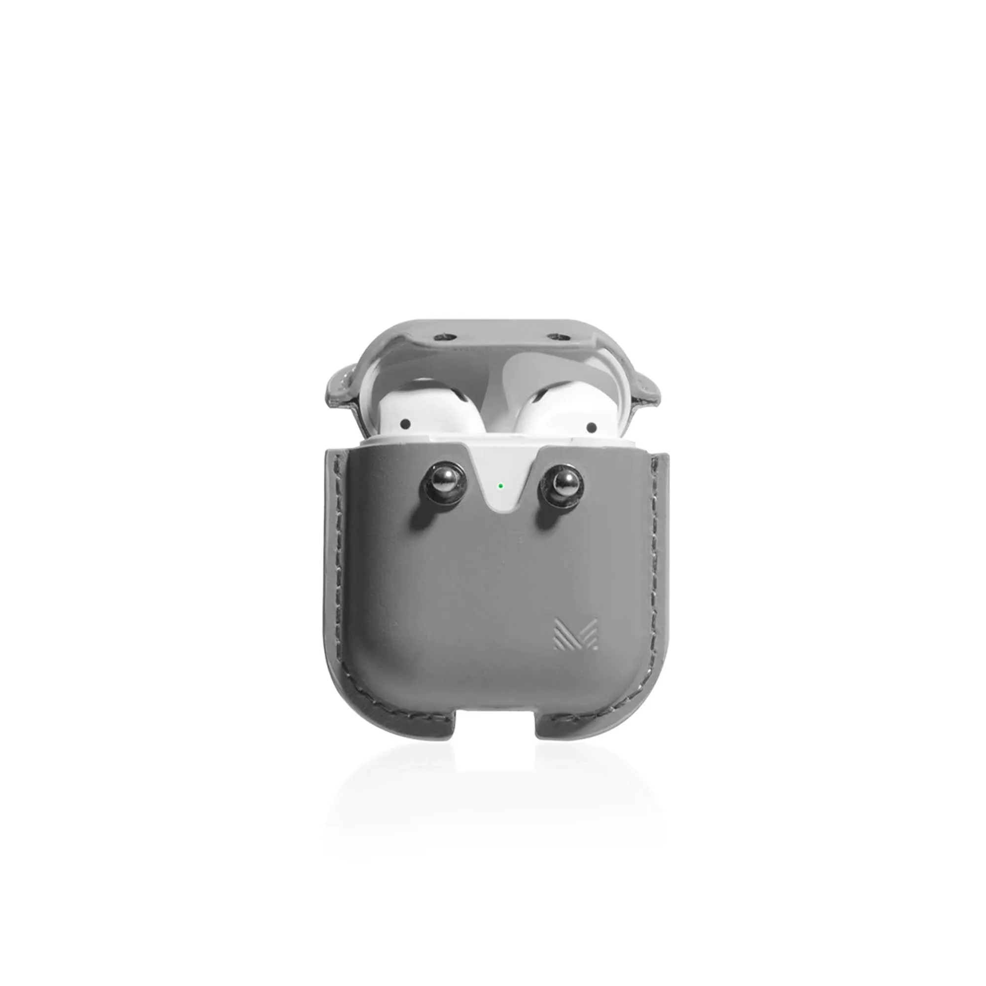 Monocozzi Handcrafted Equisite Genuine Leather Case for Airpods Gen 1 - 2 - Light Grey  (Barcode: 4895199105898 )
