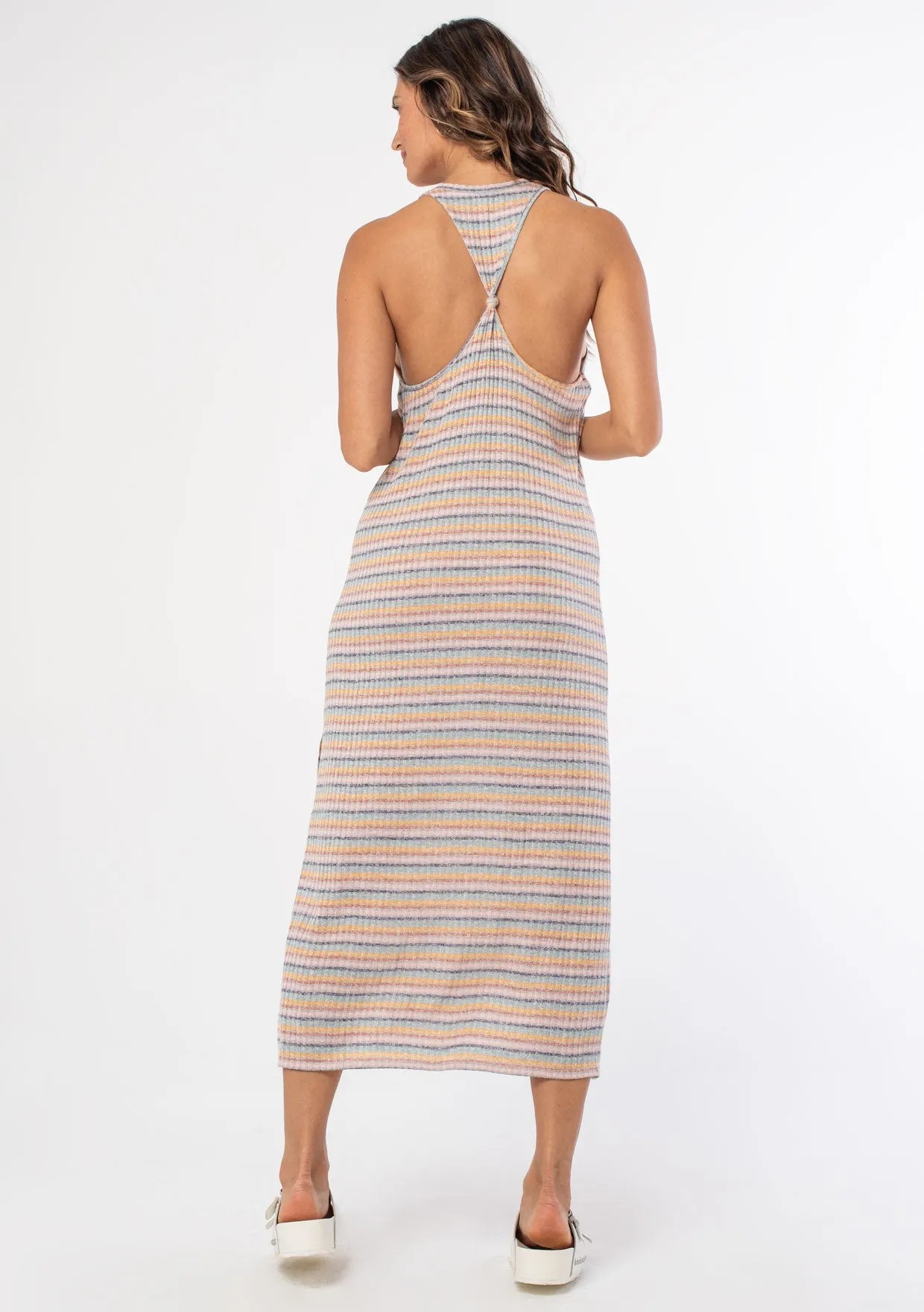 Multi Color Twist Racerback Maxi Dress