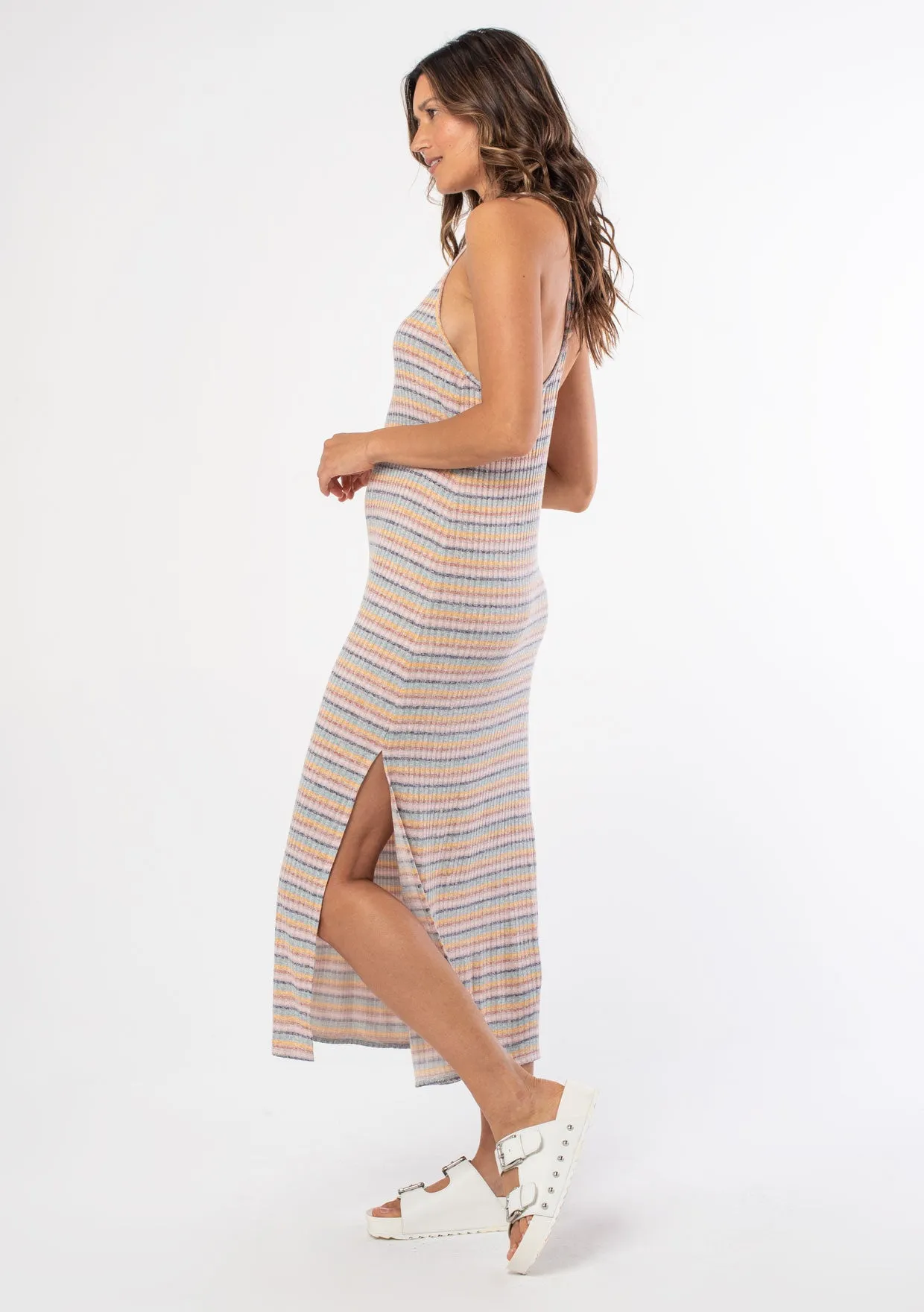 Multi Color Twist Racerback Maxi Dress