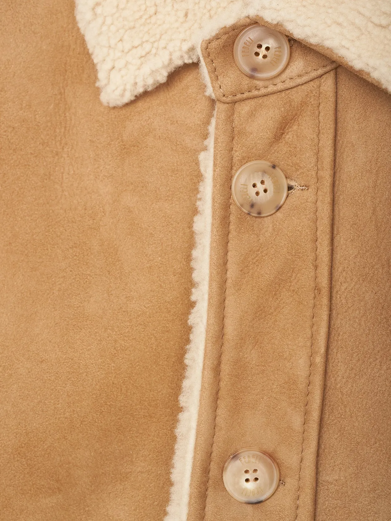Natural Shearling Cropped Jacket