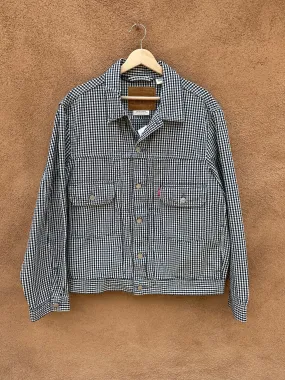 Navy/White Checkered Levi's Big E Premium Trucker Jacket