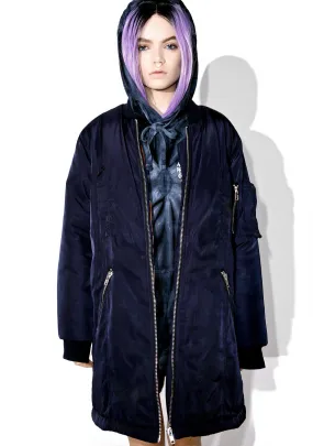 Night Fight Long Bomber Jacket