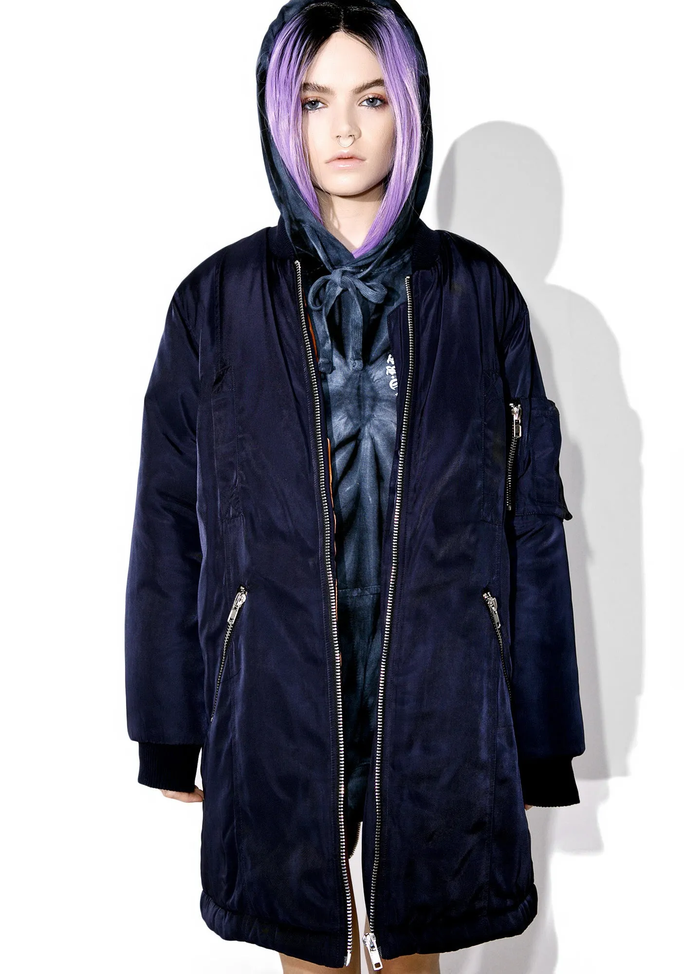 Night Fight Long Bomber Jacket