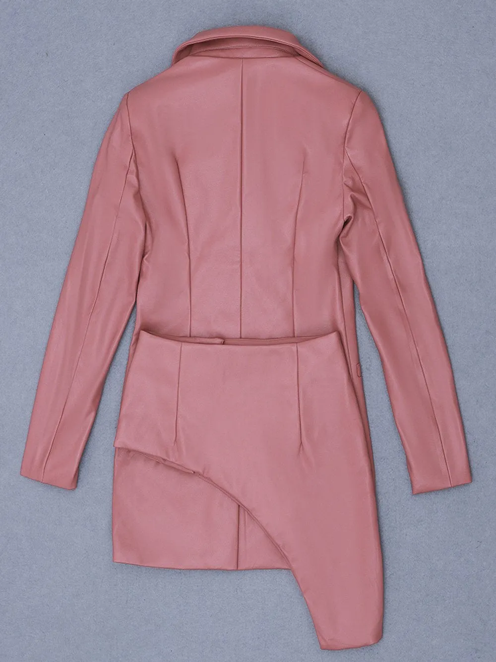 NOCHA Asymmetric Faux Leather Blazer Dress